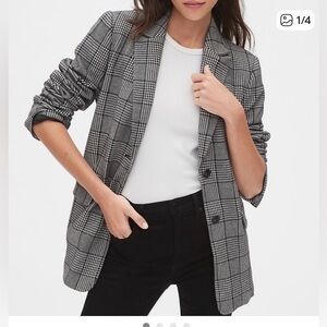 GAP Black and White Plaid Blazer